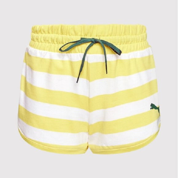 Puma 845823 Summer Stripes  Shorts Yellow / White - Picture 1 of 3